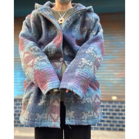[USED] L.L.Bean WOOL 柄コート