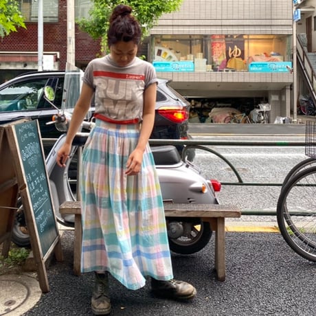 [USED] ペールトーンチェック柄スカート