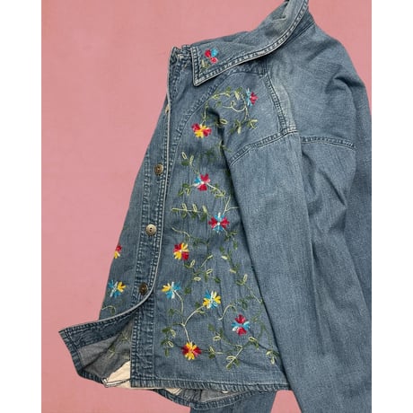 [USED] DENIM × お花の刺繍 JKT
