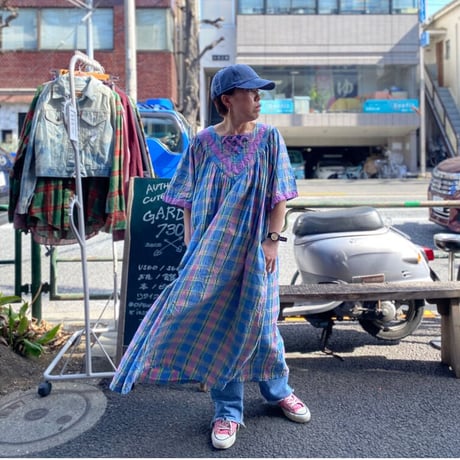 [USED]  タータンチェック柄ロングワンピース