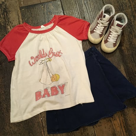 [USED] vintage "Worlds Best BABY" ラグランTee