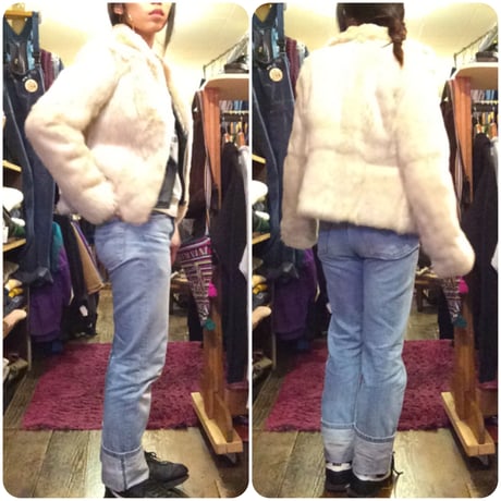 [USED]ミルクティー色 ラビットファーJKT