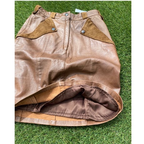 [USED] REAL レザースカート / BROWN