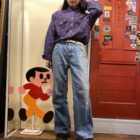 [USED] made in U.S.A. ダマスク柄シャツ！