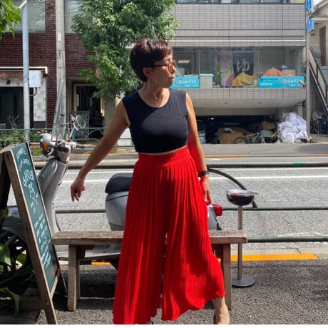 [USED]RED❤️レーヨンフレアパンツ