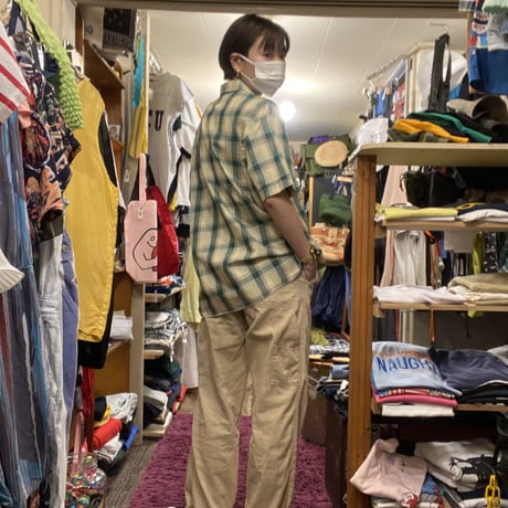 [USED] Euro Green Check S/Sシャツ