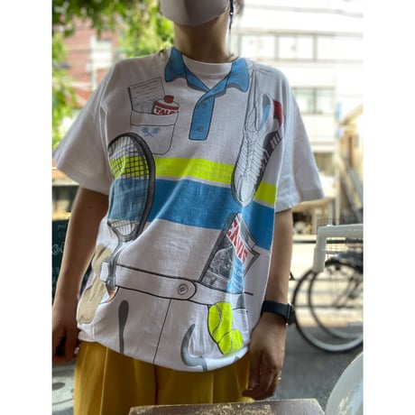 [USED] vintage 騙し絵Tee TENNIS