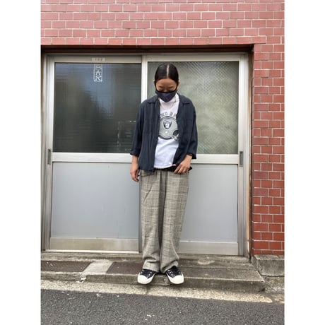[USED] vintage シルク混 タックパンツ