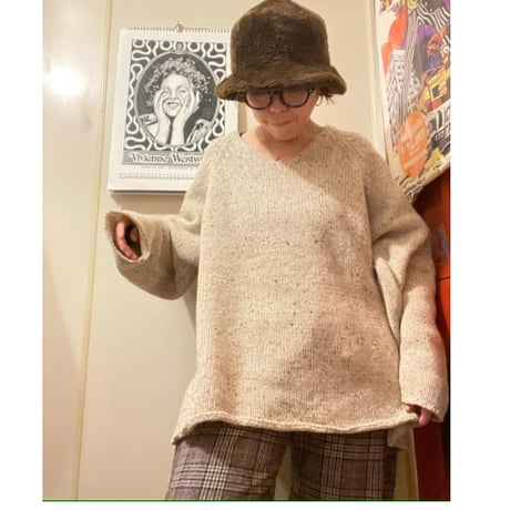 [USED] Wool Rich Vネックネップニット