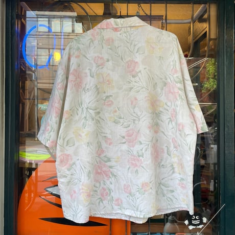 [USED] 淡いお花の LINEN シャツ