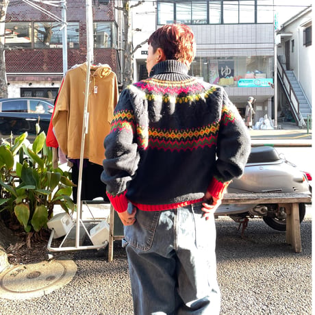[USED] かわいい！Benetton ノルディック柄タートルニット♡