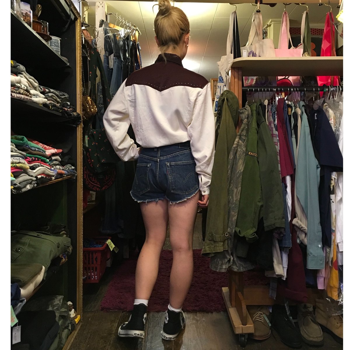 USED] FLOWER刺繍 ウエスタンシャツ | garden730