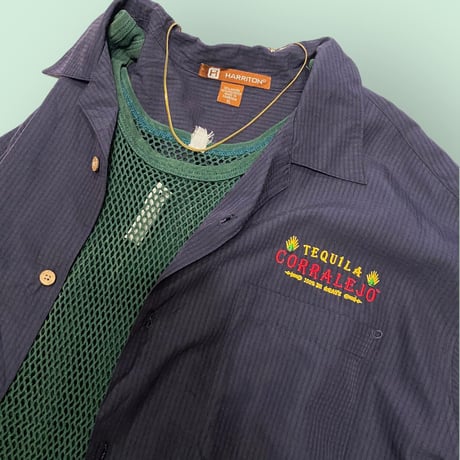 [USED] vintage COTTON メッシュタンク GREEN (C)