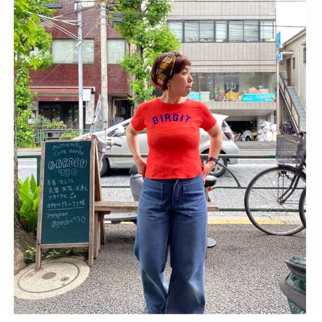 [USED]  EURO フロッキープリントGIRLS Tee
