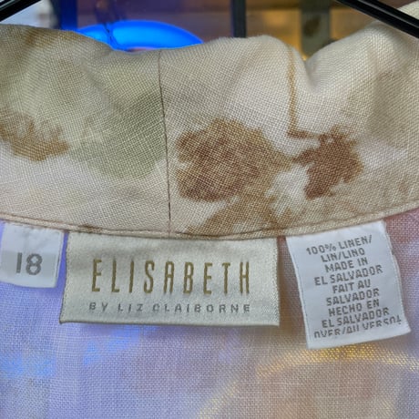 [USED] 淡いお花の LINEN シャツ