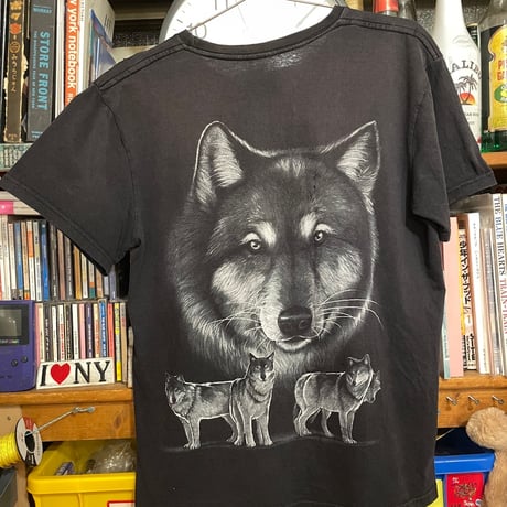 [USED]  両面 オオカミ🐺🔥 プリント Tee