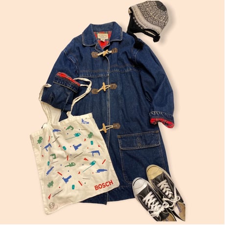 [USED] デニム地 BIGダッフルコート