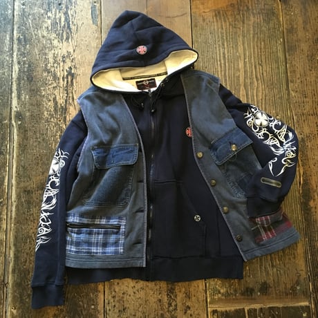 [USED] パッチワーク ネル ベスト♡ Made in U.S.A.