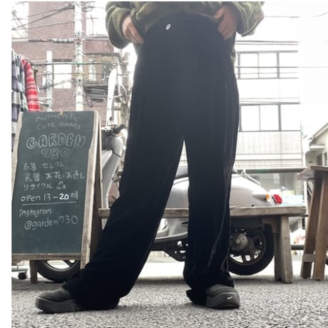 [USED] madein ITALY 🇮🇹 BLACK🖤 ベロア ワイドパンツ