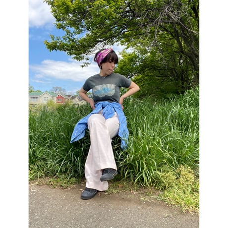 [USED] 70's  vintage ラメプリントTee