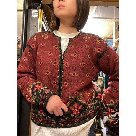 [USED]花柄 モケモケJKT