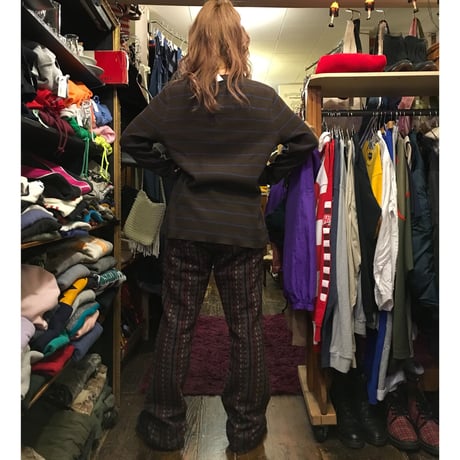[USED] BROWN×BLUE ボーダーサーマル