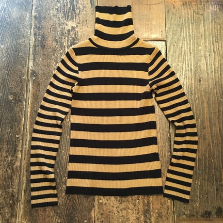 [USED] ボーダー ハイネックリブニット