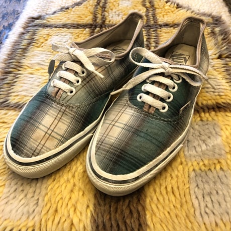 [USED] 90's VANS  AUTHENTIC / GREEN CHECK