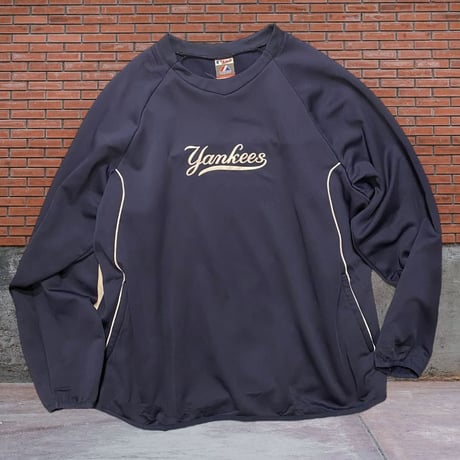 [USED]Yankeesプルオーバージャージtops!BIG!
