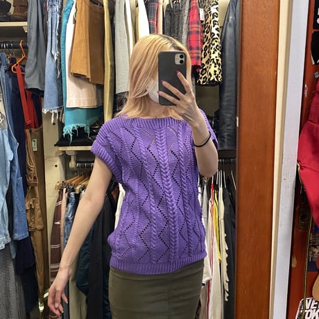 [USED] PURPLE FRENCH SLEEVE KNIT💜