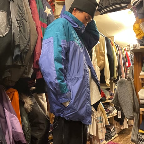 [USED] 90's Columbia 中綿マウンテンパーカー　パープル×グリーン