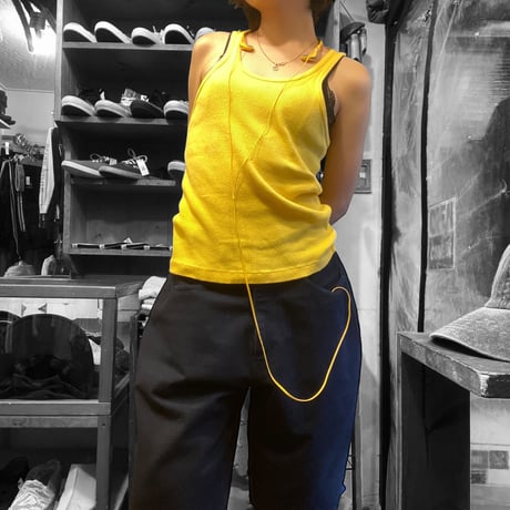 [USED]リブ　Yellowタンクトップ