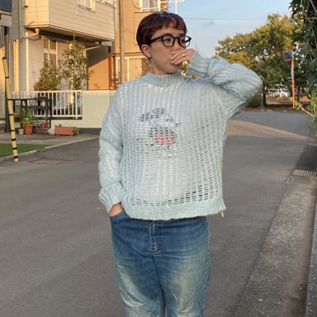 [USED] モヘアPUNKニット💙