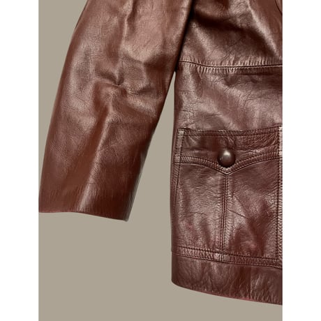 [USED］赤茶LEATHER JKT