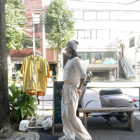 [USED] White 鍵あみ KNIT カーディガン