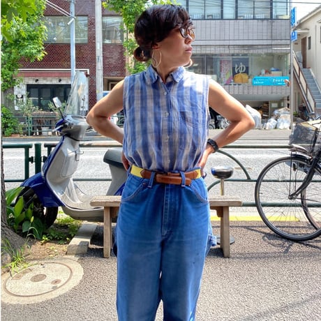 [USED] チェック　ノースリーブ シャツ