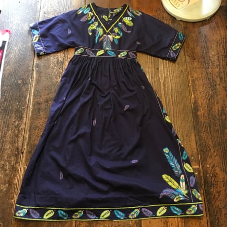 [USED]Feather柄ワンピース