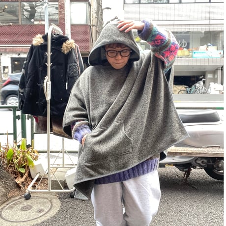 [USED] Eddie Bauer 裏地起毛フリースポンチョ