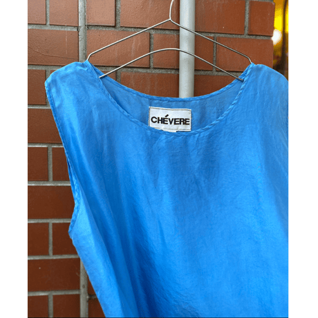 [USED] 100％silk ノースリーブトップス(blue)
