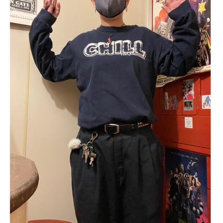 [USED] "CHILL" Good print ロンT