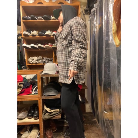 [USED] Dickies 綿入りフードネル BLK/GRY
