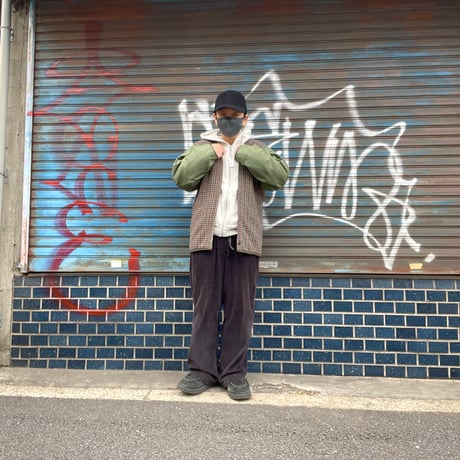 [USED] PRIMALOFT® オリーブ x チェック の ライナー JKT