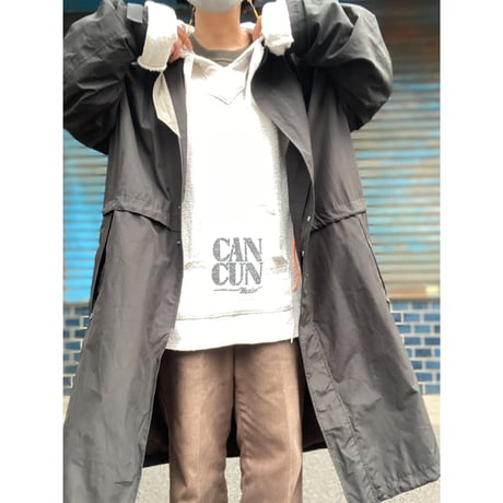 [USED] BLACK NYLON  LONG COAT