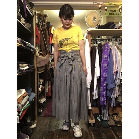 [USED] チェック柄ウェストリボンスカート