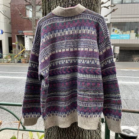 [USED] REI ノルディック柄ハーフZIPニット