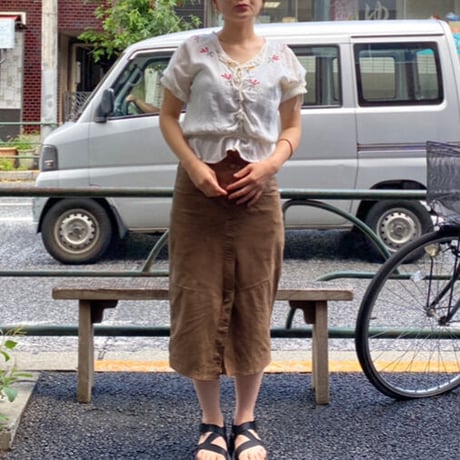 [USED] コットンガーゼ刺繍TOPS