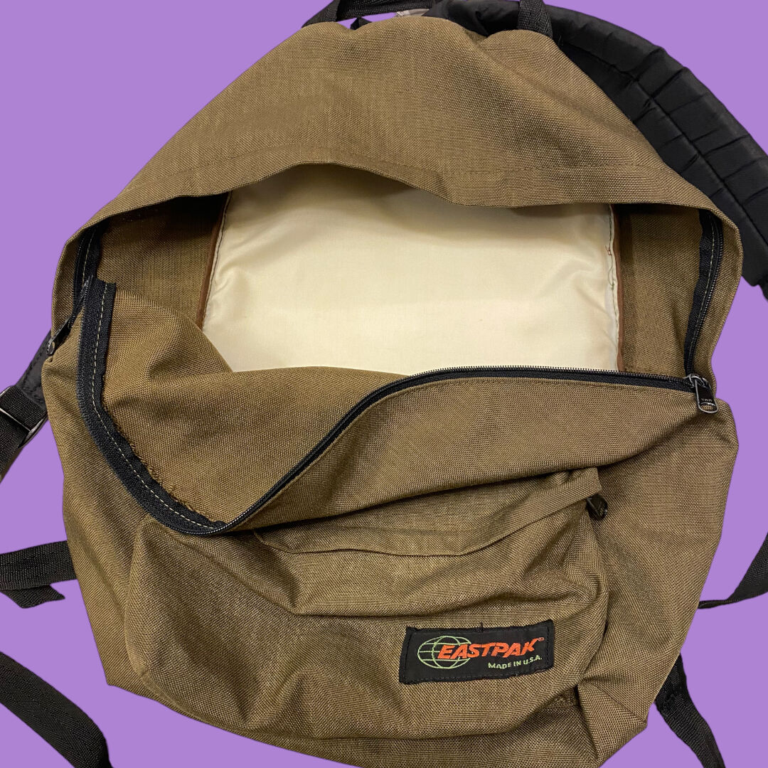 希少 80s usa製 vintage EASTPAK ブラック バックパック Eastpak Vintage Made in USA Woodstock Pak'r Suede Leather