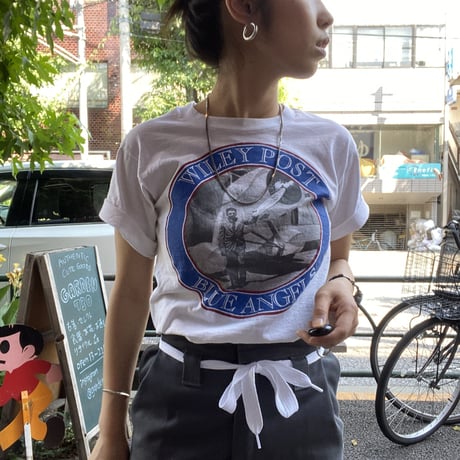 [USED] "WILEY POST  BLUE ANGELS "プリント Tee