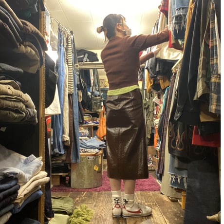 [USED]合皮エナメル タイトスカート