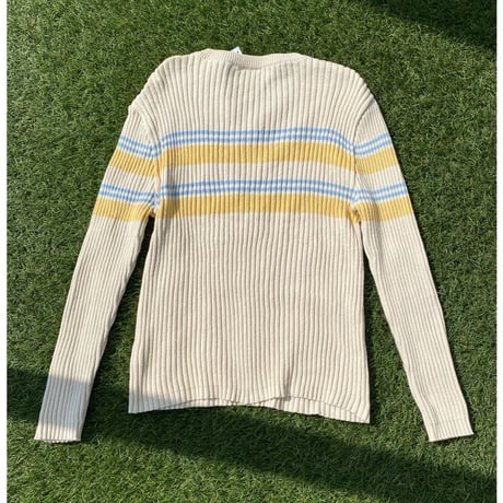 [USED] Ｖネックリブニット  💛💙
